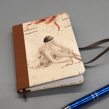 Buch Notizen Leinenrücken Ballerina Gummiband Stift